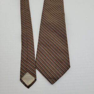 Arc De Triomphe Sears The Mens Store Necktie Brown Stripe Silk Blend Neck Tie